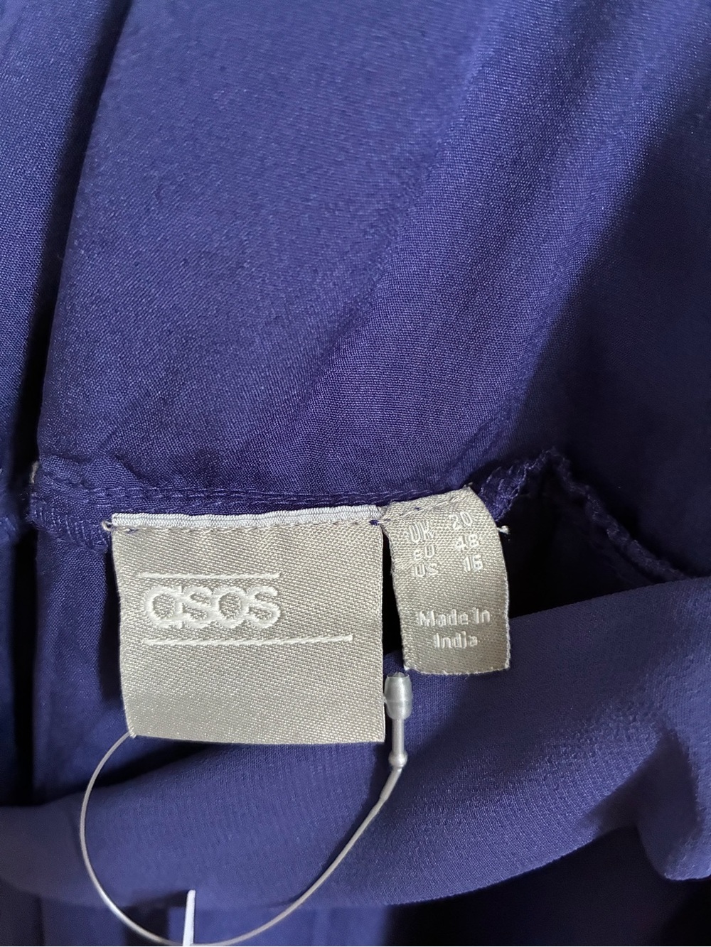 NWT ASOS Deep Navy Embroidered Wrap Kimono Dress with Tie Waist - Size 16 - Picture 11 of 12